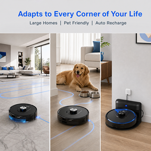 Smart <b>Robot</b> Vacuum Cleaner, 3500Pa Suction, App & <b>Remote</b> <b>Control</b>, Auto Recharge for Home Pet Hair Cleaning - Product Image 5