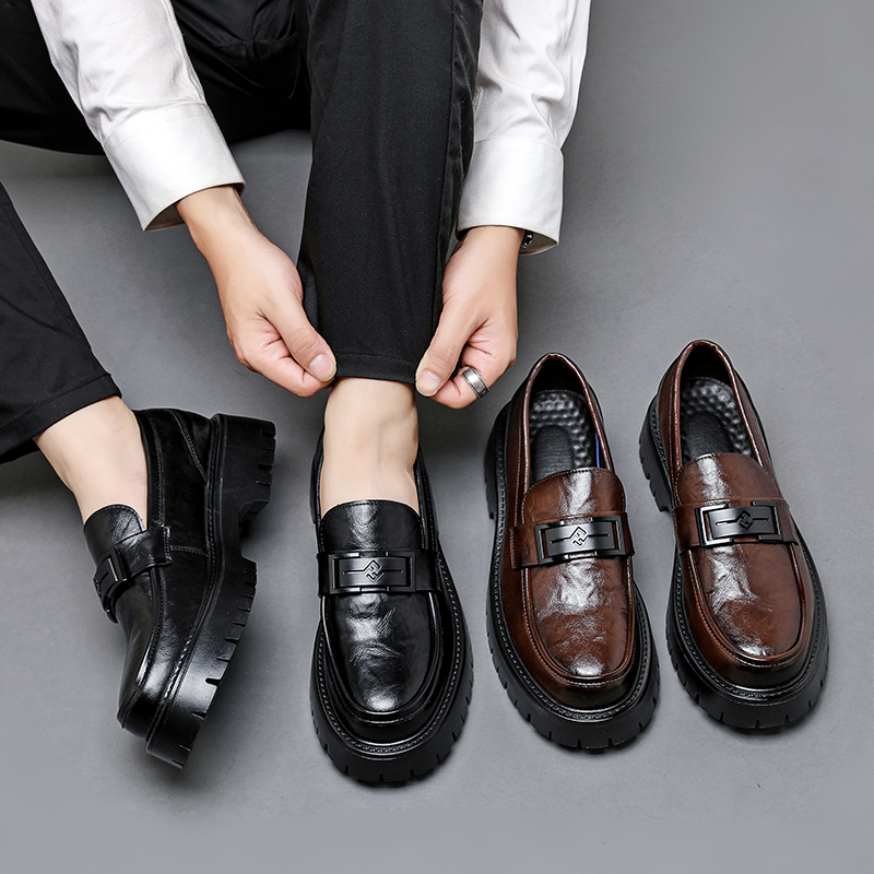 Genuine Leather Slip-on Dress Shoes For Office & Career With Anti-slip And Breathable Features Suitable For All Seasons Genuine Leather Slip-on Dress Shoes For Office & Career With Anti-slip And Breathable Features Suitable For All Seasons