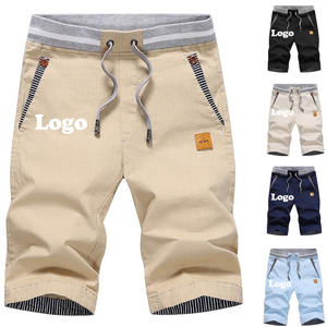 Pantalones de algodón informales de verano para hombre con nuevo estilo de moda al por mayor pantalones cortos de playa con cordón y cintura elástica - Product Image 1