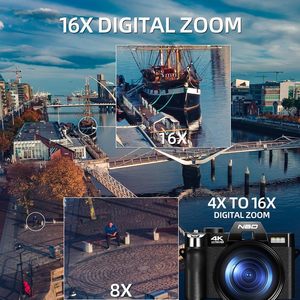 Appareil photo numérique compact NBD avec écran de <span class=keywords><strong>3</strong></span> pouces, rechargeable, 48 <span class=keywords><strong>MP</strong></span> CMOS, zoom numérique 16x, enregistrement vidéo 4K, stabilisation - Product Image 6