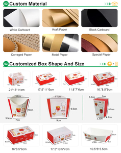 Caja de Papel para Alimentos con Diseño Resistente a la Grasa para <span class=keywords><strong>Hamburguesas</strong></span>, Papas Fritas, Pollo, Pizza, Ensaladas, Restaurantes <span class=keywords><strong>del</strong></span> <span class=keywords><strong>Mundial</strong></span> - Product Image 5