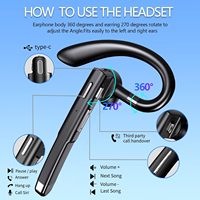 Earphone BT satu telinga dengan casing pengisi daya dan penerima Putar Model bisnis baru dalam elektronik konsumen