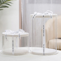 Boîtes transparentes rondes en Pet personnalisées pour gâteaux gâteau simple, petite boîte à gâteau de mariage en plastique individuelle