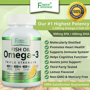 Meilleures pilules d'huile de poisson Omega 3 Triple force 2500MG 120 Softgels pour les articulations du cerveau yeux santé cardiaque supplément d'huile de poisson Omega 3 - Product Image 4