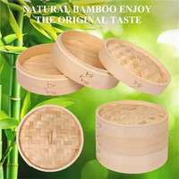 Cuiseur vapeur chinois traditionnel en bambou de haute qualité avec couvercle, capacité 3L, support à 2 niveaux - Fabricants en gros