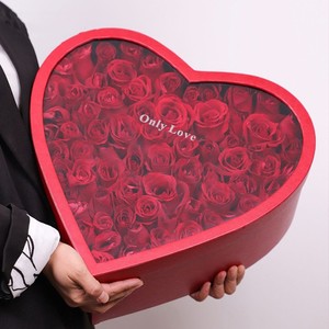 Hộp Hoa Hình Trái Tim Giá Thấp Thiết Kế Mới Lạ Hiện Đại Sang Trọng Sản Xuất Tại Trung Quốc Có Cửa Sổ PVC - Product Image 2