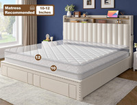 XDS Cadre de lit King Size moderne et élégant 4 tiroirs de rangement Tête de lit rembourrée tuftée Aucun ressort de boîte nécessaire Matériau en toile souple