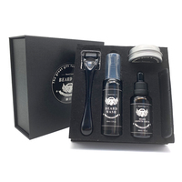Ensemble de rouleaux de croissance de barbe de marque privée pour hommes OEM 100% produits de baume à l'huile de barbe naturelle Kit de toilettage de barbe