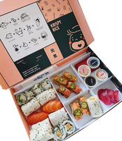 Boîtes à sushi en papier avec logo personnalisé Boîte d'emballage à sushi magnétique en carton vente en gros