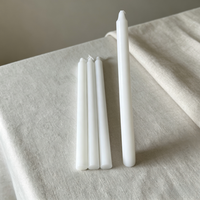 Bougies en cire de paraffine blanches droites de 4 pouces, fabriquées à la machine, écologiques, 100 % cire naturelle, pour la décoration de la maison