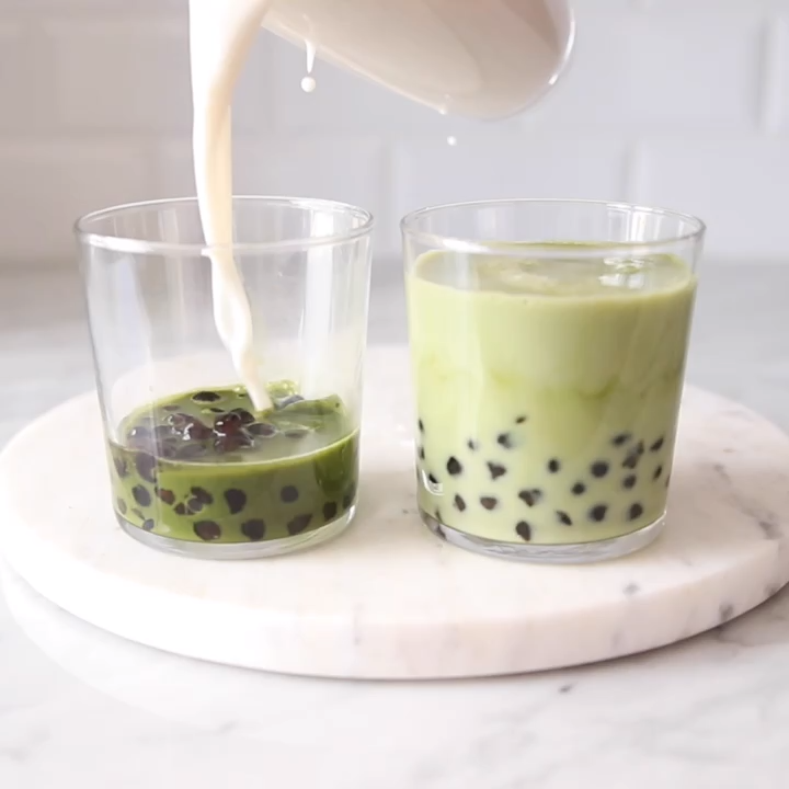 Bubble Tea Kit Matcha Bubble Milk Tea Drink with Boba PLA Straw