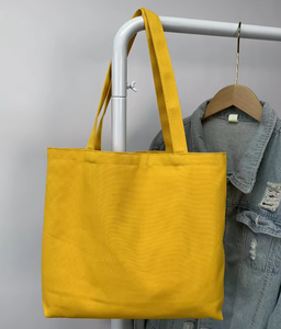 Sac bandoulière de shopping personnalisé en toile de coton grande capacité, durable, couleur unie, fermeture éclair, longue poignée - Product Image 5