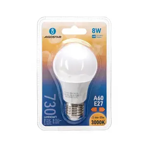 Ampoule LED A60 E27 8W, efficacité énergétique, longue durée de vie, lumière chaude, idéale pour l'éclairage domestique et commercial. - Product Image 2