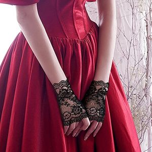 Sarung tangan renda wanita, tanpa jari motif bunga, sarung tangan <span class=keywords><strong>Prom</strong></span> pengantin untuk pesta pernikahan, aksesori kostum - Product Image 3