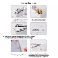 Kit de couture électrique portable pour la maison, machine à coudre miniature multifonctionnelle, écologique, en plastique, pour le bricolage