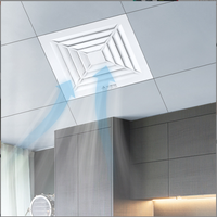 Diffuseurs d'air carrés en aluminium anodisé pour plafond, installation facile sur la sortie de ventilation de la climatisation