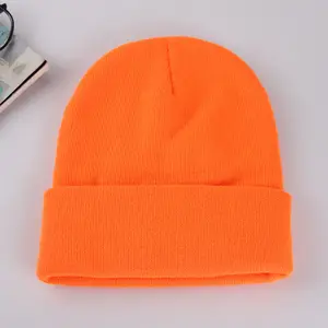 Hot-selling Soft Acrylic Men's Knit Cuffed Beanie Hat