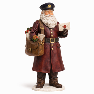 Figurine de facteur de Noël en résine peinte à la main WeiVista, statue de porteur de <span class=keywords><strong>courrier</strong></span> de Père Noël, fournisseur de décorations de maison pour les fêtes - Product Image 2