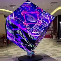 Écran d'affichage LED cube magique créatif pour l'extérieur, panneau en aluminium moulé sous pression, bleu clair, garantie de 2 ans pour les magasins de détail