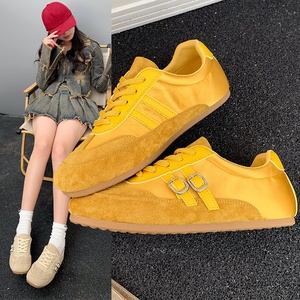 Fashion Vintage Contrast Face German Training <b>Shoes</b> Women 2025 Summer New Breathable Flat <b>Soft</b> Sneakers - Product Image 1