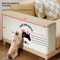 Poteau à gratter pour chat Motif de chat de dessin animé Matériau en feutre Design mural Résistant aux rayures Pas de copeaux