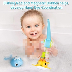 Jouets de bain Jeux de pêche magnétiques Baleines de natation Table à eau Bain de piscine Temps d'amusement Baignoire Jouet pour tout-petits - Product Image 5