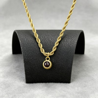 Collier de projection photo avec chaîne en or, cadre rond, image cachée, bijou personnalisé, cadeau
