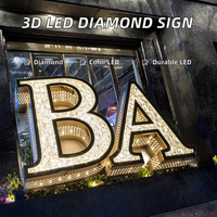 Lettres en relief 3D en LED, effet diamant acrylique, enseigne publicitaire lumineuse, logo personnalisé pour devanture de magasin, plusieurs couleurs, fabricant