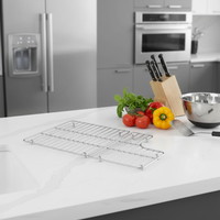 Support de rangement pour évier simple niveau en acier inoxydable Whitehaven, type autoportant, non pliable, pour outils, 14-1/2" x 14-11/16"