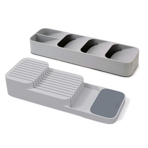 Food Grade Silver PP Plastic Kitchen Drawer Organizer Tray For Cutlery