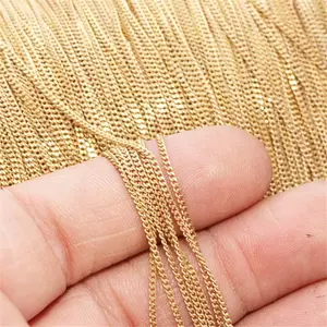 Real 14K Gold Filled Curb Link Chain 1MM/1.2MM/1.5MM/2.3MM Chain Necklace Horsewhip Extender Chain DIY Jewelry Making Accessory