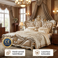 Französisch European King Leder bett, Schlafzimmer möbel Set Luxus King Size Schlafzimmer möbel Leder Schlafzimmer Set Luxus