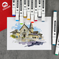 Ensemble de stylos marqueurs à double pointe à base d'alcool permanents Mobee P-1651 Graphic Art Sketch pour le dessin artistique