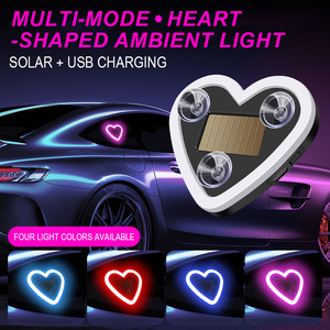 Luz LED <span class=keywords><strong>Interior</strong></span> para Auto, <span class=keywords><strong>Solar</strong></span>, Color Rosa, con Forma de Corazón Rojo, Romántica, para Decoración de Automóviles - Product Image 1