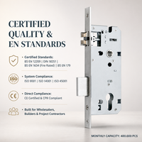 Serrure de porte silencieuse et épaissie CE CPR 304 SS, norme européenne 45*85, personnalisable