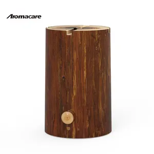 Aromacare 2.3L Hoang Dã gỗ siêu âm lửa tạo độ ẩm mô-đun cây gốc ngọn lửa tạo độ ẩm