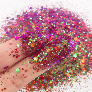 Poudre flash scintillante caméléon <span class=keywords><strong>rouge</strong></span> en vrac vente en gros fournitures pour ongles paillettes à changement de couleur - Product Image 5