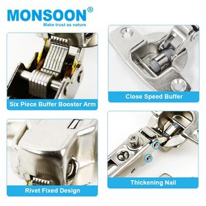 Hardware 3D 4D Atuo Bisagra oculta Empuje <span class=keywords><strong>para</strong></span> abrir 1/2 superposición completa <span class=keywords><strong>Cierre</strong></span> <span class=keywords><strong>suave</strong></span> Gabinete de Bisagra hidráulico 4D Bisagra ajustable - Product Image 2