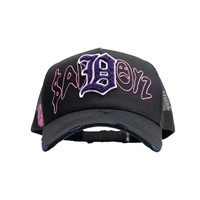 Casquette tendance unisexe décontractée, style classique avec motif losanges, Sad Boy, broderie de lettres en strass, casquette de sport 5 panneaux