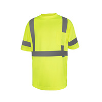 T-shirt réfléchissant haute visibilité 130 g/m² en polyester jaune fluorescent orange, vêtements de travail de sécurité du S au 5XL, coutures scellées CT31112
