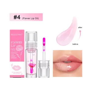 Hochwertige Ernährung feuchtigkeit spendender Lippen balsam Magie klares Blumen lippen öl flüssiger transparenter Lip gloss zur Pflege