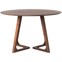 Grande vente ensemble de table à manger ronde en bois avec 6 chaises rembourrées en tissu pour restaurant