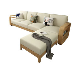 घर के उपयोग के लिए nordic ठोस लकड़ी सोफा; छोटे अपार्टमेंट संयोजन आधुनिक न्यूनतम रहने वाले कमरे के लिए सोफे; कोने सोफा - Product Image 2