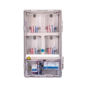 4-Way Single-Phase PC Electric Meter Box with <b>Padlock</b> Flame Retardant Outdoor 4-Way Single-Phase PC Electric Meter Box IP55 - Product Image 1