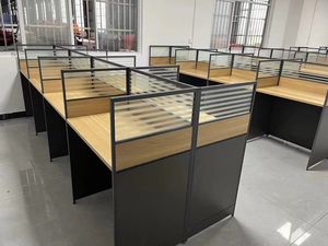 Escritorio de oficina abierto lineal de fábrica de China 6 8 10 estaciones de trabajo colaborativas - Product Image 4