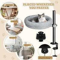 Lit de bureau surélevé pour chat 360 hamac rotatif à hauteur réglable avec coussin amovible
