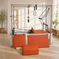 Table de Pilates Cadillac Reformer 3-en-1 en alliage d'aluminium avec barre de poussée et système de poulies à cordes pour studio et salle de sport à domicile