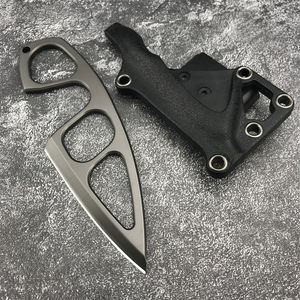 Mini Coltello Dritto da Esterno per Autodifesa, con Moschettone da Alpinismo, Strumento Portatile Multifunzione EDC, Lama Liscia per Campeggio - Product Image 3
