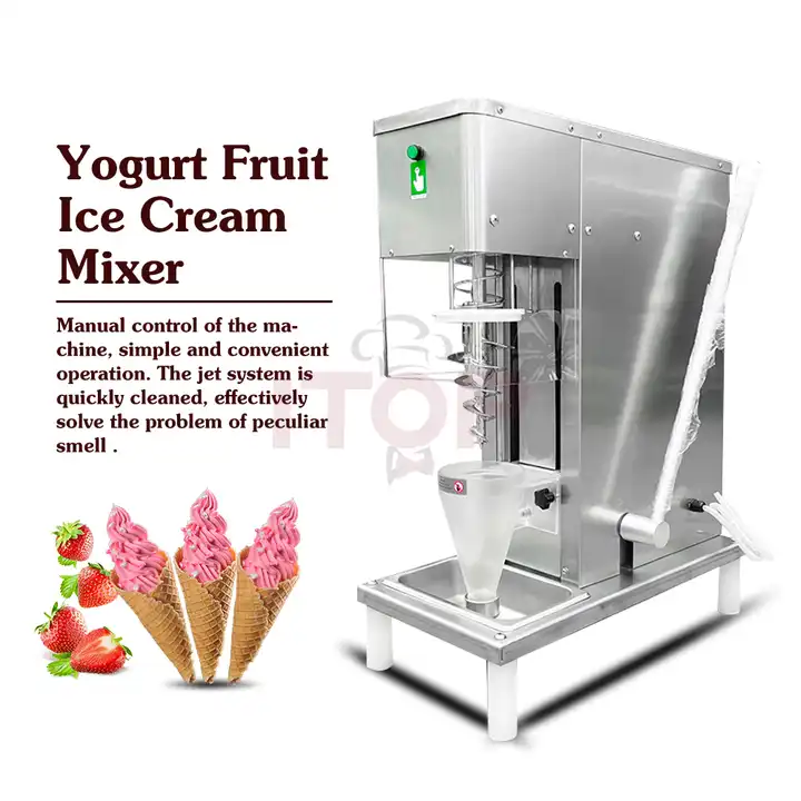 Auto Swirl Fruits Ice Cream Machine Auto Swirl Frozen Yogurt Ice Cream  Mixer Real Fruit Swirl