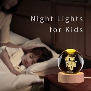 Lámpara de Noche LED USB de Cristal con Diseño de Luna Negra Moderna de 6 cm, Bola de Cristal 3D con Luces Navideñas, Venta al por Mayor - Product Image 5